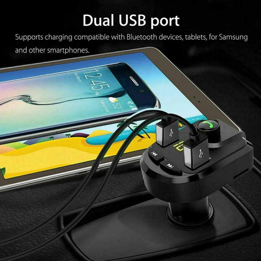 Беспроводной Bluetooth MP3 плеер Handsfree автомобильный комплект fm-передатчик Поддержка TF карта U диск 3.1A быстрое двойное USB зарядное устройство адаптер питания