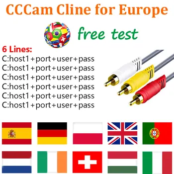 

6 Cline CCCam 1 year Europe Spain Germany Poland Austria UK France CCCam Server Satellite Receiver TV Box