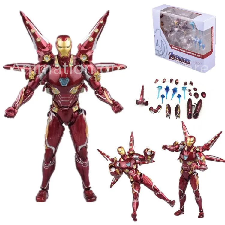 

16cm New Style Movie Avengers Endgame Iron Man MK50 Nano Weapon Set 2 Action Figure PVC Movable Collection of Toy Gifts