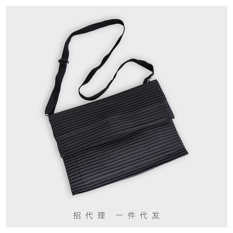 Folding-Bag Canvas Pleated Miyake Solid Casual In-Stock Hot-Selling