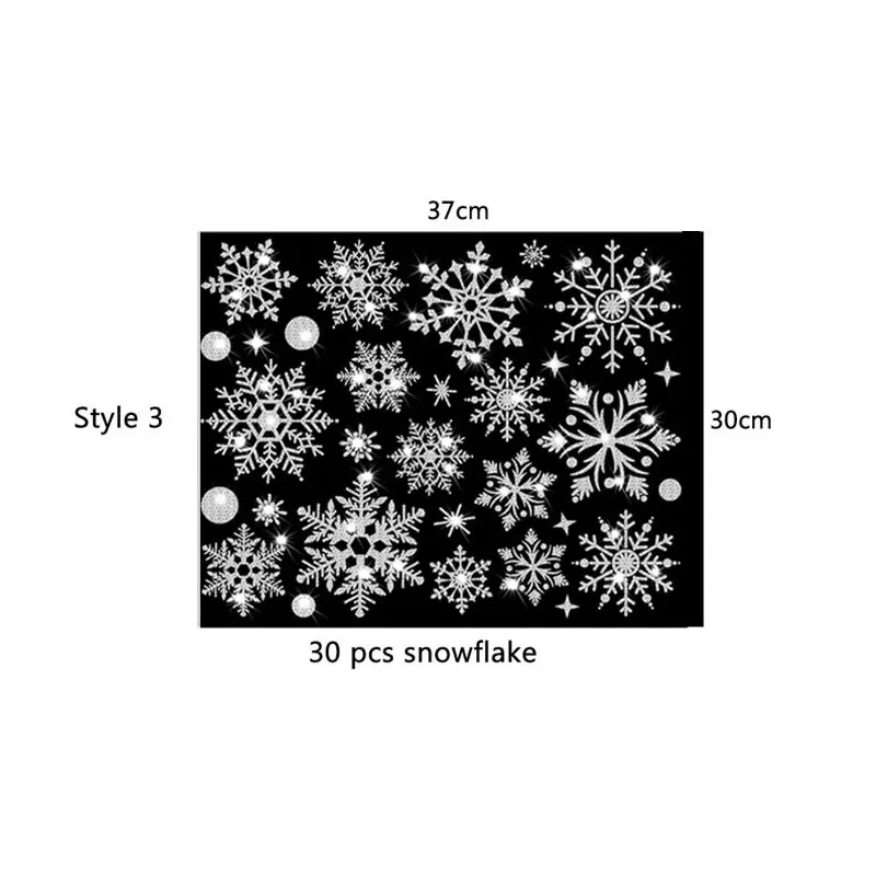 Glitter Snowflake Electrostatic Wall Sticker