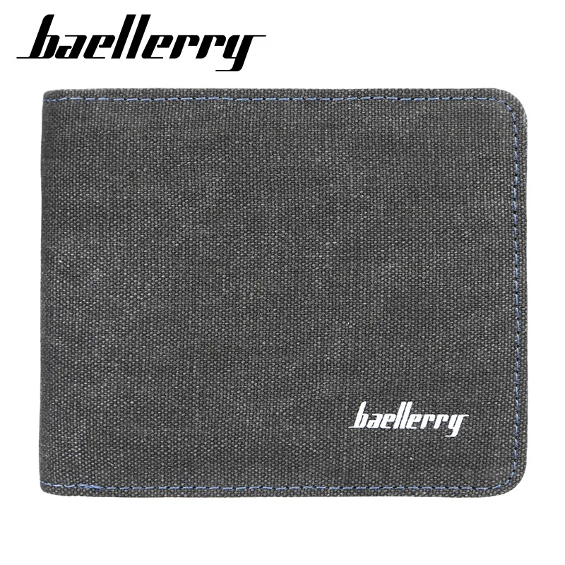 Бренд Baellerry, мужской холщовый кошелек, Ретро стиль, короткие, поперечное сечение, мужские кошельки, деньги, кредитная карта, доллар, складной, многофункциональный кошелек
