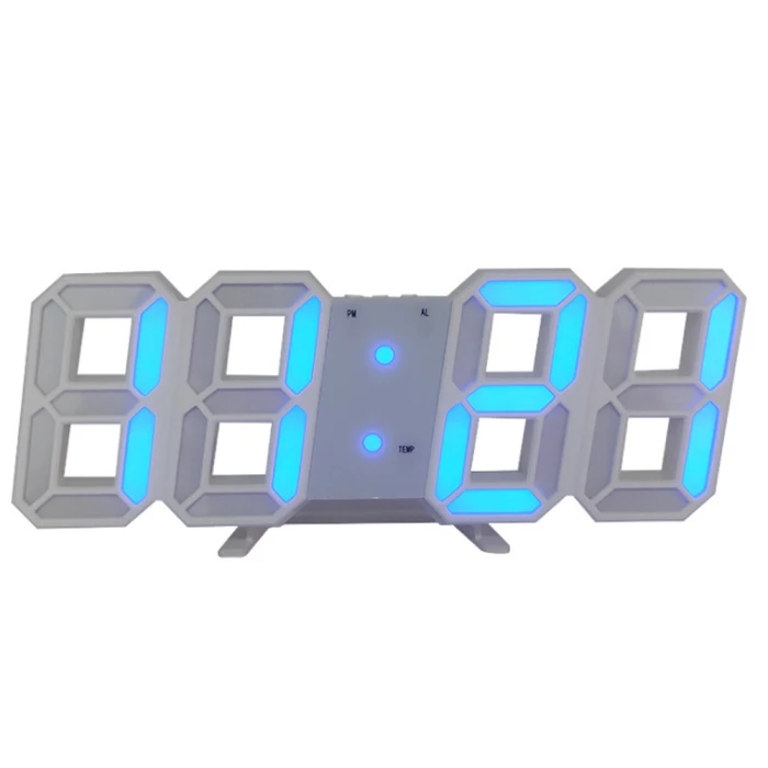 Современные Цифровые 3D светодиодный настенные часы будильник со звуковым сигналом 12/24 часа в сутки Дисплей зарядка через usb TP899