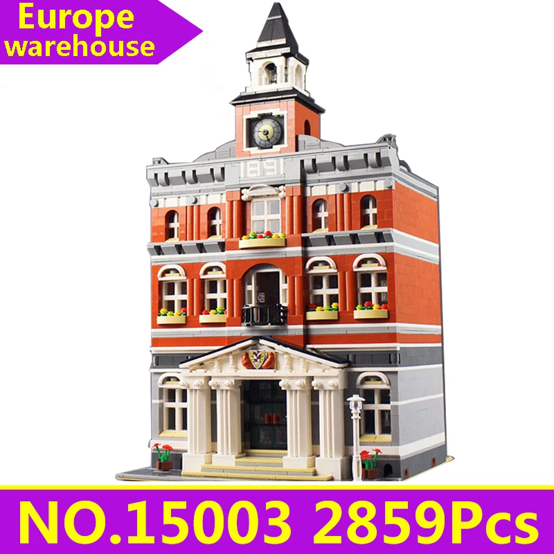 

Lepinblocks Creator Expert House 15003 King Bricks Town Hall Building Blocks Set City Street View Architecture 10224 Toys Gift