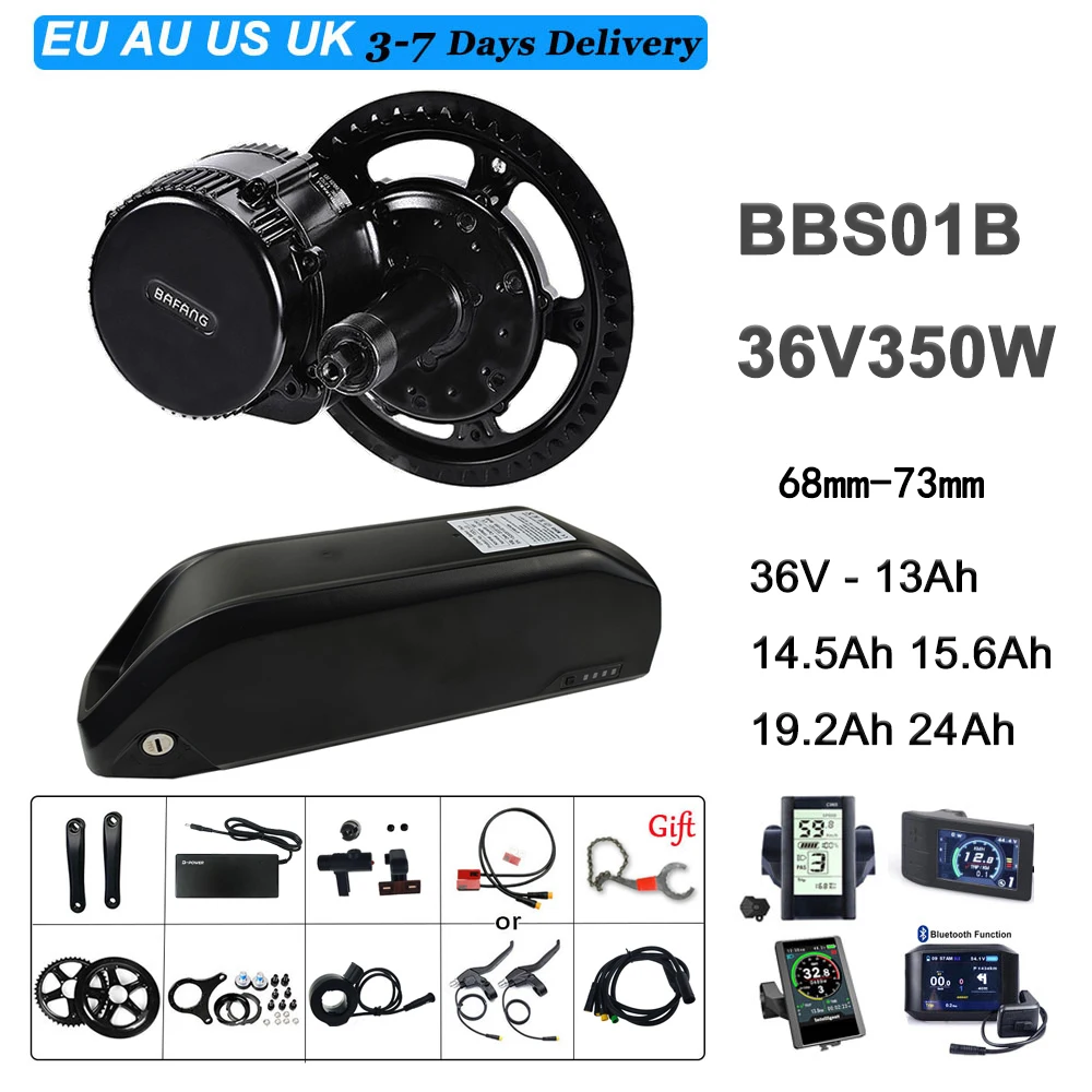 Комплект среднего приводного электродвигателя BBS01B Bafang 36 В 350 Вт Электрический