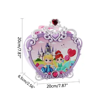 

Shiny Princess Suitcase Cosmetic Case Lighting with Mirror Glamour Little Girl 72XC