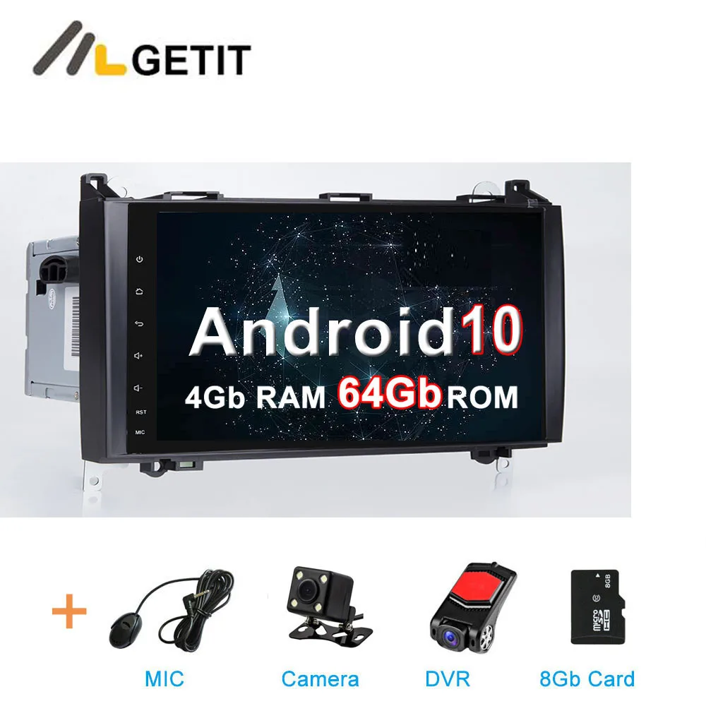 4G CAMERA-DVR-SD Android 10,0 Автомагнитола Стерео gps головное устройство для Mercedes Benz B200 W169 Sprinter W906 W245 Viano Vito W639 - Цвет: 4G CAMERA-DVR-SD