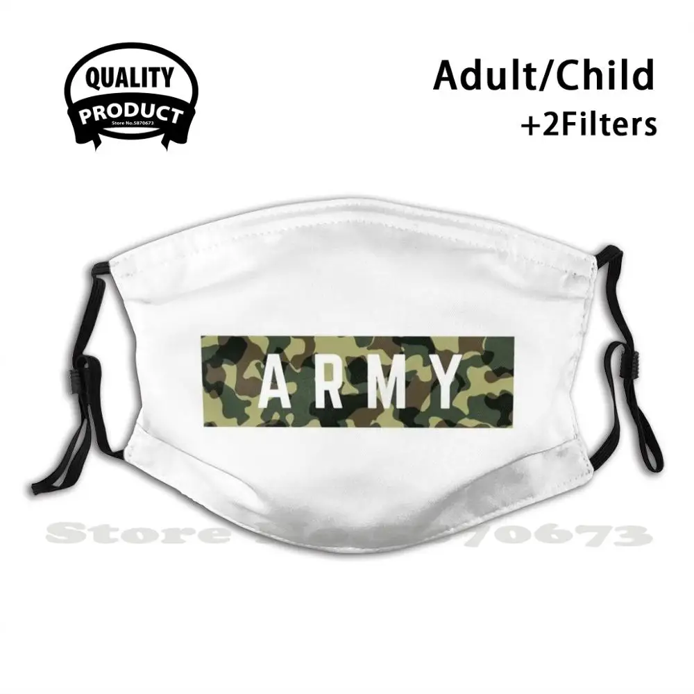 

Army Reusable Mouth Mask Washable Filter Anti Dust Face Masks Army Force Marine Airforce Camouflage