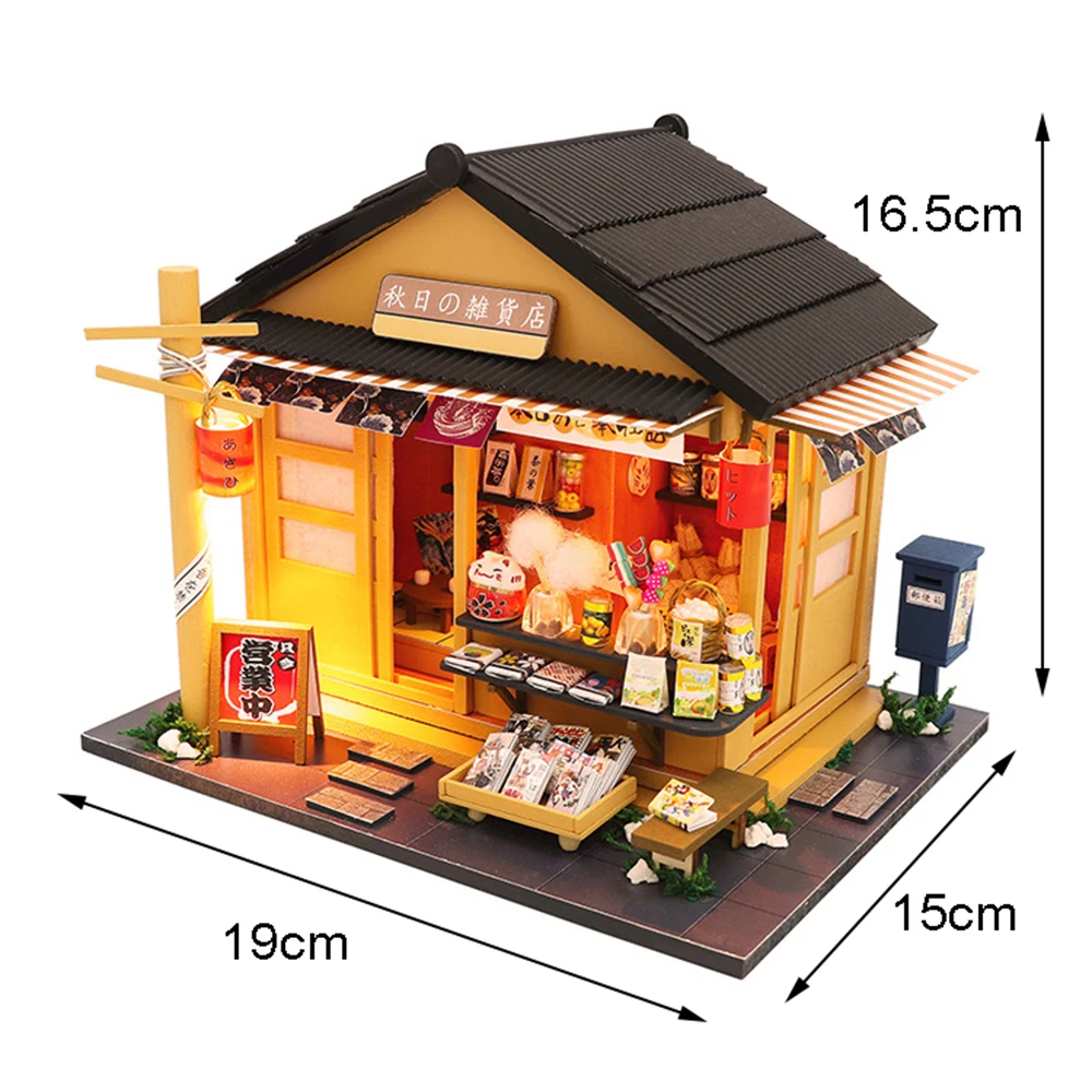 DIY Mini Puppenhaus LED 3D Sushi Shop Möbel Dekor Geburtstagsgeschenk 