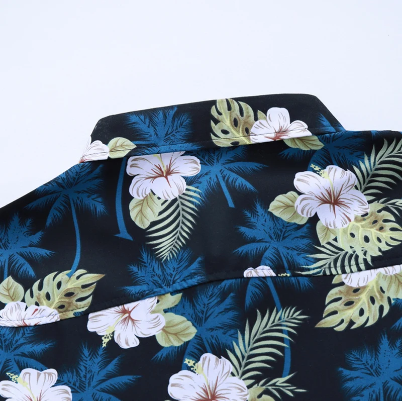 Chinese Style 2019 Autumn Spring Clothes Shirt Men Long Sleeves Big Size M-5XL 6XL 7XL Hawaiian Beach Casual Floral Shirt