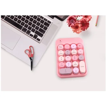

2.4G Wireless Keyboard Mini 18 Keys Numeric Keypad Computer Digital Keyboard For PC Accounting Tasks Pink Keyboard Makeup Series