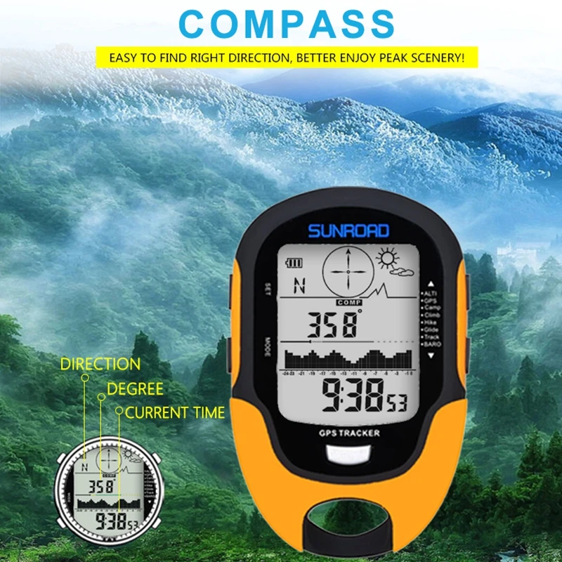 FR510 электронный gps барометр, компас, высотомер, Пешие прогулки, Выживание Военный компасы, открытый кемпинг, туризм, скалолазание, спортивные инструменты