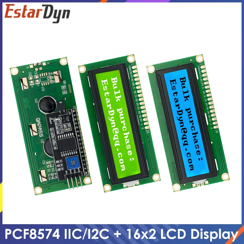 LCD1602 1602 LCD Module Blue / Yellow Green Screen 16x2 Character LCD Display PCF8574T PCF8574 IIC I2C Interface 5V for arduino