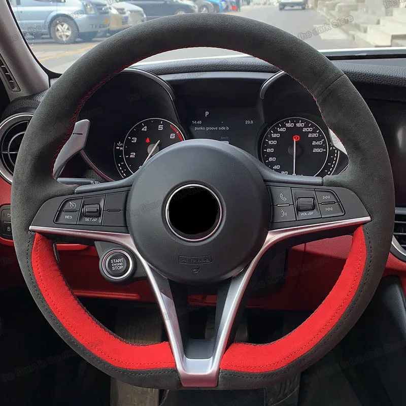 Lsrtw2017 коровья кожа Чехол рулевого колеса автомобиля для Alfa Romeo Giulia 2016 2017 2018 2019 2020