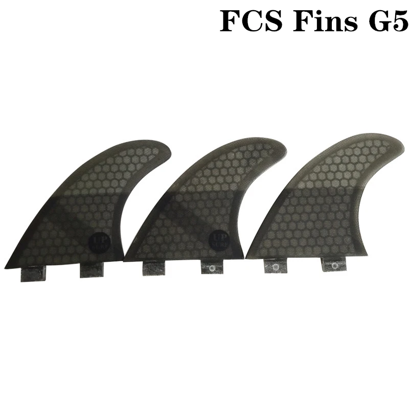 FCS G5 Quilhas плавники FCS "Upsurf" логотип плавники для серфинга сотовый плавник из стекловолокна черный цвет