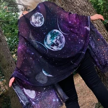 Imily Bela Готическая Пашмина шаль женский квадратный шарф с принтом Модное Длинное пончо тонкое фиолетовое 160 см Echarpe Femme