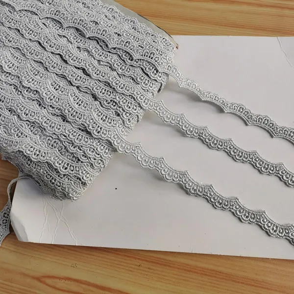 1.5cm 0.6&quot Wide (7Yards/lot) Light Silver Grey Water Soluble Lace Embroidery Venise Trim | Дом и сад