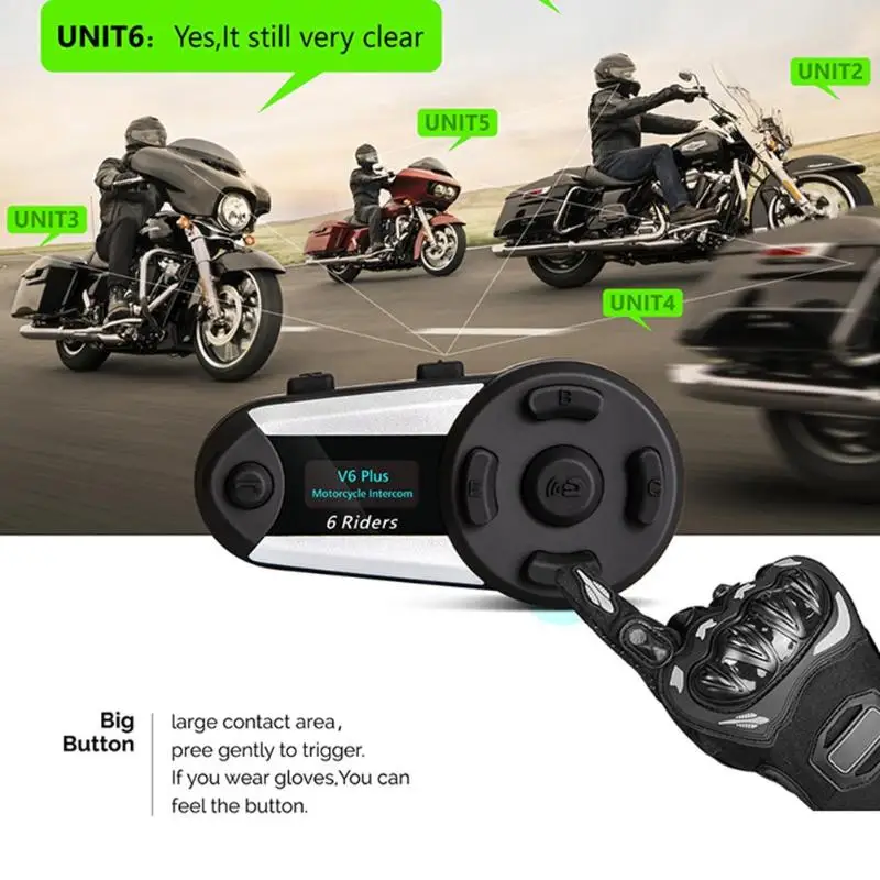 1200 м 6 всадников Bluetooth Интерком мотоциклетный шлем шумоподавляющая гарнитура