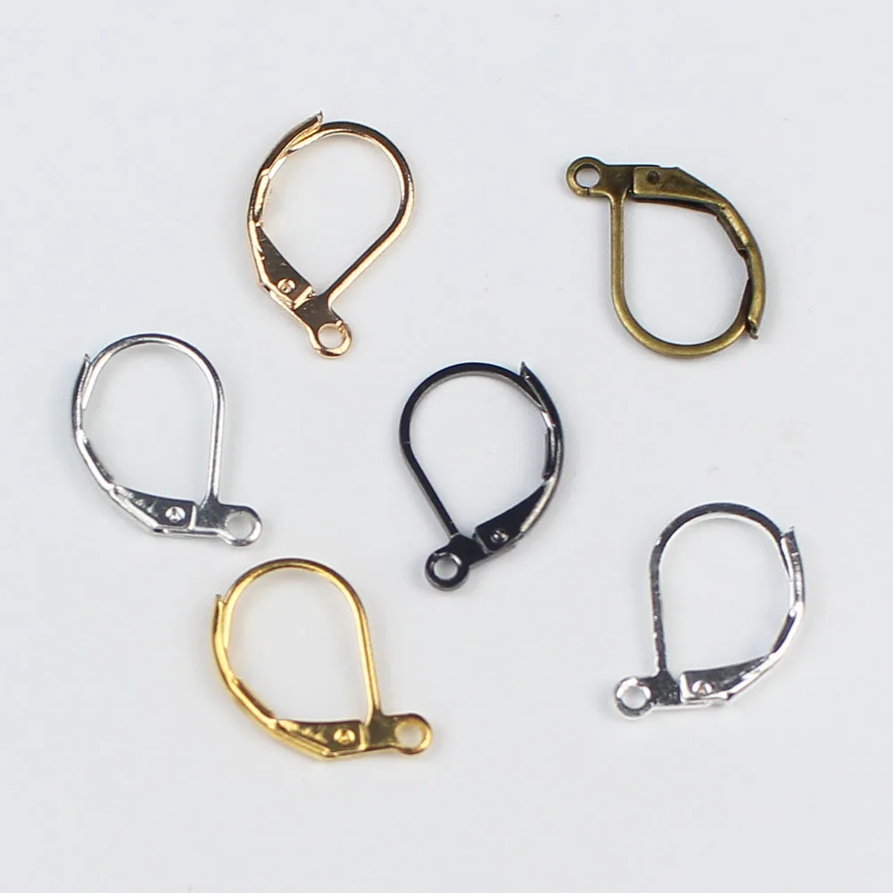

20pcs/lot 15*10mm French Lever Earring Hooks Ear Wire Hook Earrings Findings for DIY Jewelry Making Supplies Accessories