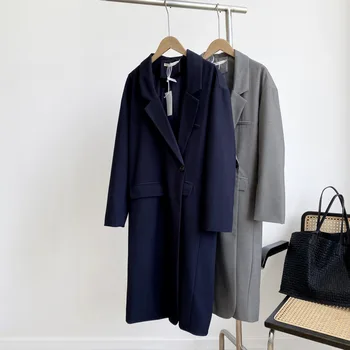 

Mooirue Long Blazer Women 2020 Autumn New Korean Style Solid Color Mid-length Over-knee Blazer Coat Women's Casual Coat