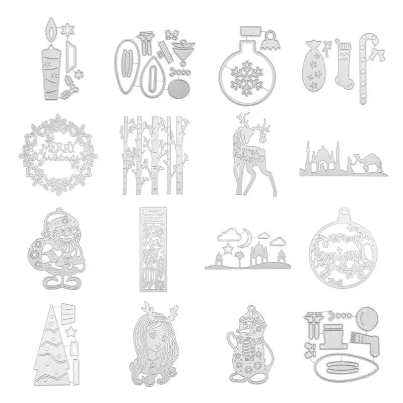 

3Pcs Christmas Trees Metal Die Cutting Dies Xmas Stencil for Scrapbooking Die Cuts Stamping Cutting Embossing Template Craft