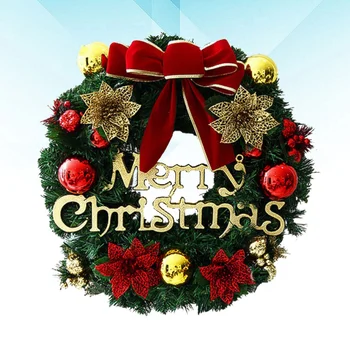 

Christmas Wreaths Decor Garland Hanging Decoration Wall Hanging Wreath Ornament for Home Office Store (30cm=0.5kg)