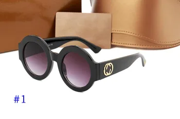 

0084 New Little Bee luxury designer women's round frame sunglasses, red and green Oculos De Sol Gafas glitter