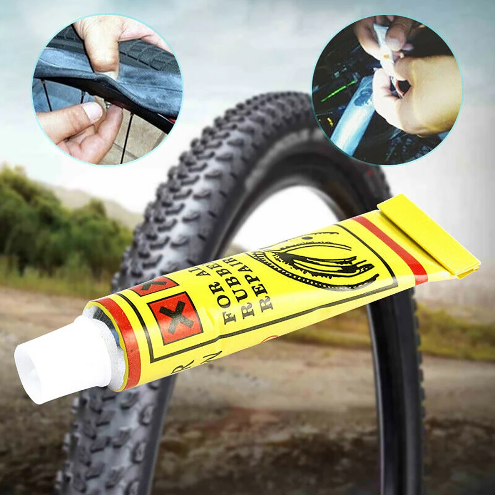 5 шт. велосипед шины внутренняя трубка патчи клей резиновая прокол ремонт инструменты шик