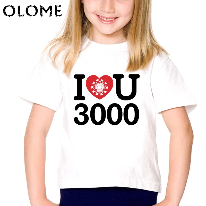 Детская футболка с надписью «MOM I Love You», 3000 раз, футболка для маленьких девочек с принтом «мстители», «Железный человек», «I Love U», «три тысячи раз», детская одежда