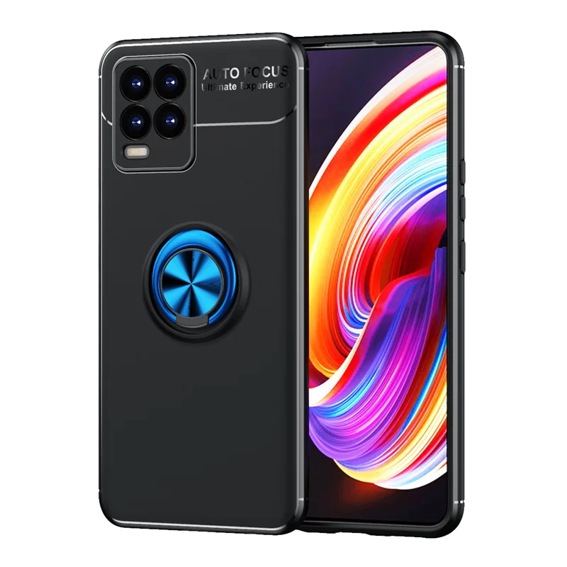 

For OPPO Realme 8 Pro Case For Realme 8 Pro Cover Phone Back TPU Soft Ring Magnetic Holder For Cover OPPO Realme 8 Pro 8i Fundas