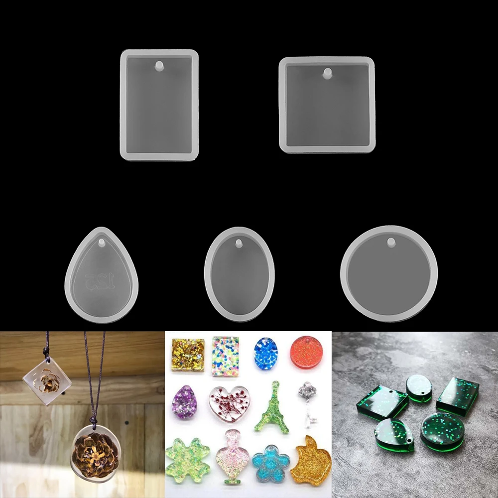 2PCS DIY Silicone Pendant Mold Making Jewelry For Resin Necklace Casting  Mould Craft Tool