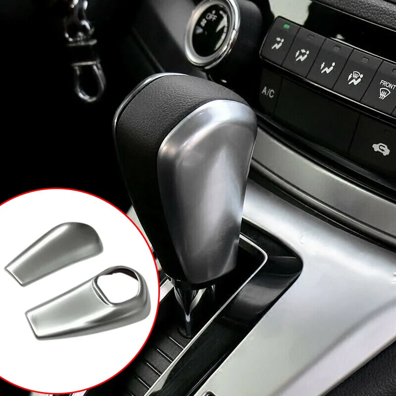 2Pcs Car ABS Chrome Gear Shift Knob Trim Cover for Honda CRV/CR V 2012
