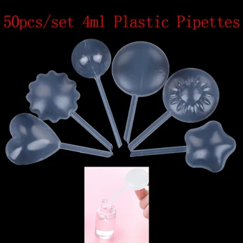 

Drop Shipping 50pcs 4ML Plastic Pipettes Transparent Eye Dropper Squeeze Transfer Oil Pipette 6 Styles