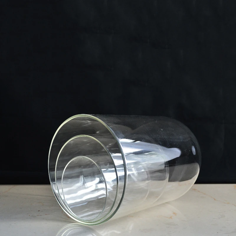 Glass Display Dome Cloche with Base Anti-dust Large Size Office Home Decoration for Gold Rose Silver Rose Collections