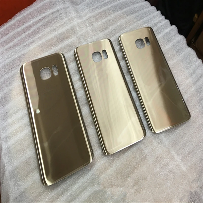 Для SAMSUNG Galaxy S7 G930F/S7 EDGE G935F Задняя стеклянная крышка для батареи с логотипом Золотая задняя дверь Корпус чехол Задняя стеклянная крышка