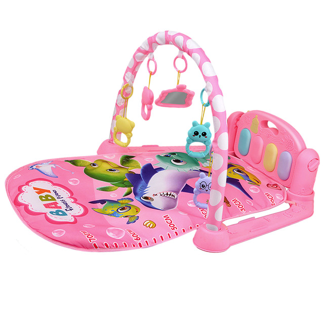 Gym Play Mats Kick Play Piano Gym Mat Infant Fitness Carpet Gym Crawling Activity Rug Toys For 0-12 Months