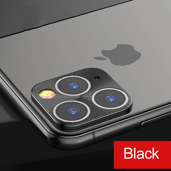 Для iphone 11 pro max Защита объектива камеры для iphone 11 pro ipone 11pro max защита заднего объектива Кольцо Аксессуары для мобильных телефонов - Цвет: black