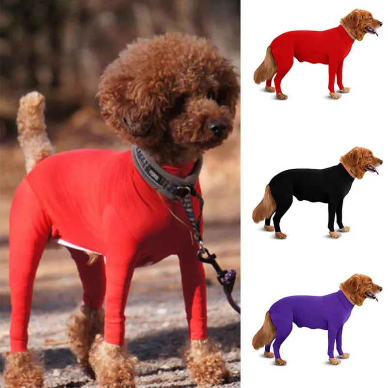 Post Operative Protection Long Sleeves Bodysuit Jumpsuit For Dogs Collar Alternative For Recovery