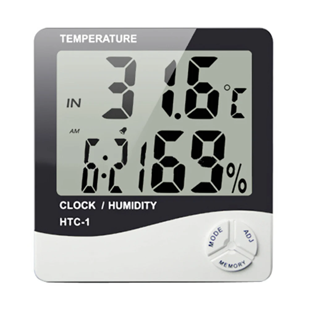 

Digital LCD Thermometer Hygrometer Desktop Wall Temperature Humidity Meter Teste with alarm clock