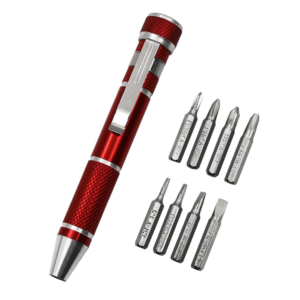 

Portable Multi-function Precision 8-in-1 Screwdriver with Magnetic Mini Portable Aluminum Tool Pen for variety of occasions