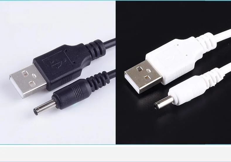 50 шт./лот 1 м USB до 5,5x2,1 мм DC бочонок Джек USB кабель питания Разъем Черный OD3.5 24AWG 2A USB Кабель зарядного устройства DC Шнур питания