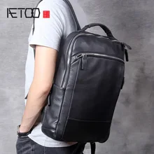 AETOO, простая повседневная кожаная сумка через плечо, мужской кожаный рюкзак для путешествий ручной работы, женская сумка для компьютера