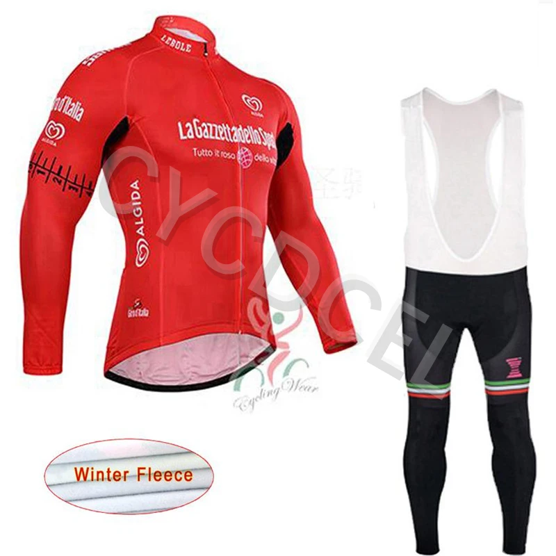 Ropa Ciclismo Tour de Italy велосипедная Джерси, зимний теплый флисовый Мужской комплект с длинным рукавом, одежда для спорта на открытом воздухе, велосипедная одежда, комбинезон