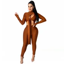 

Sexy Slim Fit African Women's 2022 Spring Solid Color Strappy Top With Leaky Chest + Tight Trousers Two Piece Tracksuit Outfits