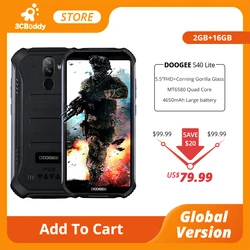 Смартфон DOOGEE S40 Lite защищенный, IP68, 5,5 дюйма, 4650 мАч, 8 Мп, 2 + 16 ГБ, Android 9,0