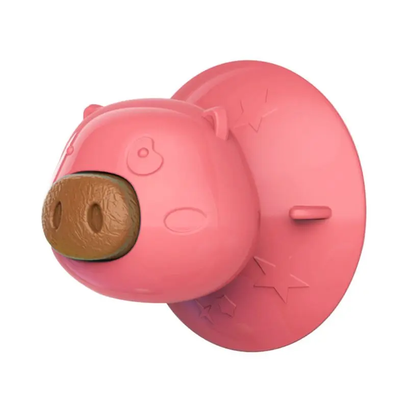 Милая свинья присоска собака игрушка лизание лоток еды-дозирование резиновый укус-устойчивый молярный