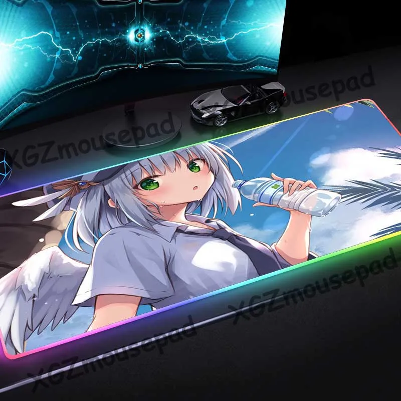 XGZ большой RGB Аниме Коврик для мыши Черный замок края Лето милый ангел