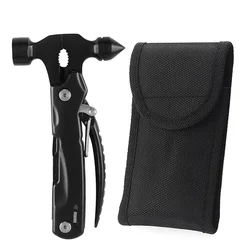Kit de herramientas de emergencia para coche, alicates multifunción, martillo, alicate, cuchillo, destornillador, plegable, para acampar al aire libre