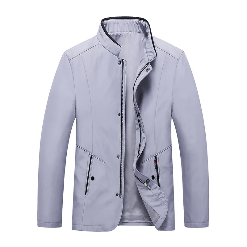 

Jacket Men Spring Autumn Business Casual Stand Collar Male Jacket Zipper Coat Jaqueta Masculino Windbreakers Size 4XL 5XL