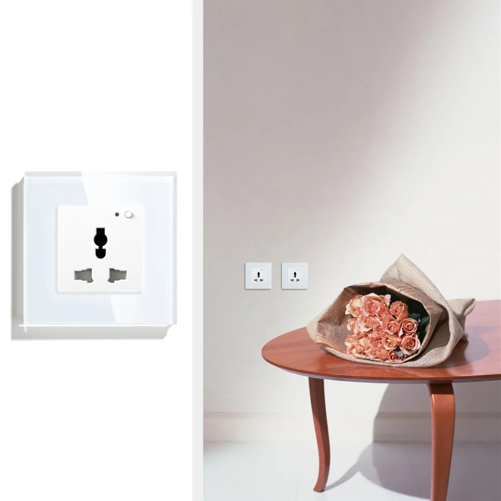 BSEED, Wifi, многофункциональная розетка, настенная розетка, умная розетка, черный, белый цвет, глоден, кристалл, панель, 13А, розетка для умного дома